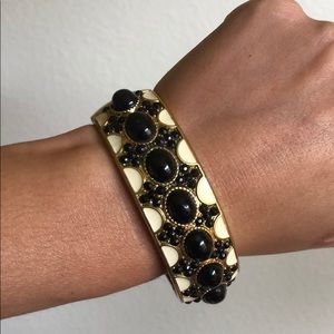 Black and gold bangle bracelet